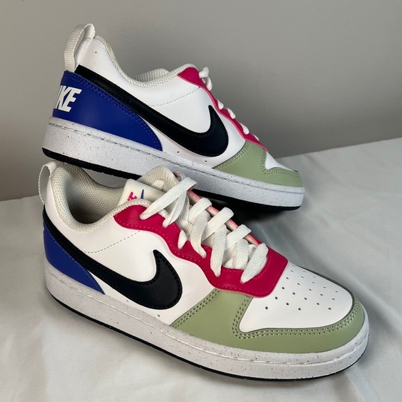 Nike Other - Nike Y3.5 Court Borough Low Recraft GS Honeydew Pink Ultramarine NWOB White Blue